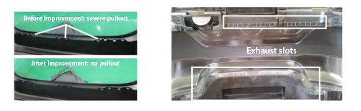 Fig. 1　The addition of venting channels resolves demolding difficulties